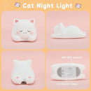 LOVERUIS Cute Night Light for Kids Cat Night-Light Baby Girl Squishy NightLight 1/3 Hour Timer Kitty Light Dimmable Nursery Lamp Colorful Nightlight Gift for Kid Toddler Kawaii Bedroom (Mimi) by TinyTreasures Baby Boutique