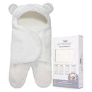 Jam Naturals-Cute Bear Organic Newborn Swaddle Wrap- Gender Neutral Soft Baby Blanket (White, 3-6m) by TinyTreasures Baby Boutique