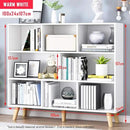 IOTXY Wooden Open Shelf Bookcase - 3-Tier Floor Standing Display Cabinet Rack with Legs, 8 Cubes Bookshelf, Warm White by CozyNest Decor