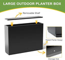 FENCY Metal Rectangular Planter Box Large Planters for Outdoor Plants, Rectangular Tall Planters for Outdoor Plants with Drainage Holes (35.4" L x 9" W x 25.6" H) by GreenHaven Gardens