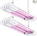 Sunco 1ft Grow Light LED, 10W, Full Spectrum, for Seed Starting, Seedling, Indoor Plants, Plug in Suspended Fixture, Link Up to 16, Inline Switch, ETL 2 Pack by GreenHaven Gardens