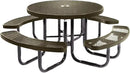 Heavy-Duty Portable Outdoor Picnic Table with Umbrella Hole, Expanded Metal Commercial-Grade Patio Dining Furniture Made in America (46" Round Top, Textured Gold Vein) by GreenHaven Gardens
