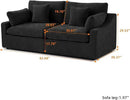 JACH Sectional Couches for Living Room, Cloud Sectional Couch with Deep Seat, Down Filled Modular Sofa, Covers Removeable & Washable, Love Seat Sofas Furniture for Living Room, Black by CozyNest Decor
