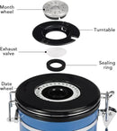 ShanSon Coffee Canister Airtight Coffee Container Stainless Steel Coffee Bean Storage Container with CO2 Release Valve and Scoop Coffee Canister for Beans,Grounds,Sugar,Flour,Tea,Cereal,22OZ,Blue by CozyNest Decor
