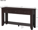 Farmhouse Modern Console Table 55.4-Inch Entryway Sofa Table with Drawers & Storage Shelf for Living Room Hallway Entrance, Dark Coffee by CozyNest Decor
