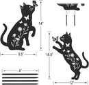 Metal Cat Garden Decor for Outside,Set of 2 Black Cat Silhouette Garden Stakes,Cat Yard Decor Outdoor by GreenHaven Gardens