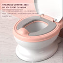 Potty Training Toilet, Realistic Potty Training Seat, Toddler Potty Chair with Soft Seat, Removable Potty Pot, Toilet Tissue Dispenser and Splash Guard, Non-Slip for Toddler& Baby&Kids White, Pink by TinyTreasures Baby Boutique