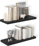 12 Inch Deep Floating Shelves for Wall 2 Pack Floating Shelves Large Storage Space Wall Mount Shelf for Living Room Kitchen Bathroom 30" W x 12" D x 1.2" H Black by CozyNest Decor