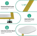 Side Table, Small End Table with Metal Frame, 3-Tier Bedside Tables, Round Side Tables for Living Room Bedroom Couch Bathroom, Oval, White by CozyNest Decor