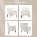 COLAMY Modern Wingback Living Room Chair Set of 2, Upholstered Fabric Accent Armchair, Single Sofa Chair with Lounge Seat and Wood Legs for Bedroom/Office/Reading Spaces, Beige by CozyNest Decor