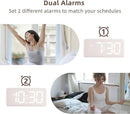 uscce Wooden Digital Alarm Clocks for Bedrooms: Dimmable Dual Alarm Clock with Large Numbers for Bedside Desk - Loud Alarm for Heavy Sleepers with Volume Control - Wood Decor & Gifts by CozyNest Decor