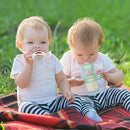 Silicone Baby Bottle Handles - 2PCS Easy Grip Handles for Wide-Neck Bottles (Green/White) by TinyTreasures Baby Boutique