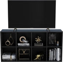 8-Cube Storage Shelf Bookcase - Wooden 4-Tier Floor Standing Open Bookshelf, Modern TV Stand up to 55 Inchs for Home and Office, Black by CozyNest Decor