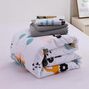 NTBED 4 Pieces Construction Toddler Bedding Set for Baby Boys,Tree Truck Vehicles Excavator Cars Printed, Includes Comforter, Flat Sheet, Fitted Sheet and Pillowcase,Light Green by TinyTreasures Baby Boutique