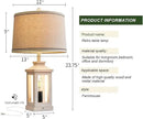 23.75" Retro Farmhouse USB C+A Ports Table Lamp with 3 Way Dimmable Touch Control White Nightlight Vintage Modern Lamp for Living Room Bedroom with 2 Light Sources by CozyNest Decor