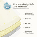 Extra Large Foldable Play Mat, Reversible Baby Play Mat with Edge Reinforcement, Non-Toxic & Waterproof Baby Mat for Floor, Foam Playmat with Travel Bag, Rainbow, Cloud & Moon, 79"x71" by TinyTreasures Baby Boutique