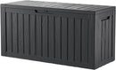 80 Gallon Waterproof Large Resin Deck Box Indoor/Outdoor Lockable Storage Container and Seating for Garden, Pool, and Patio (80 Gallon, Black) by GreenHaven Gardens