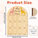 ORIGACH My First Year Baby Growth Photo Display Wood Board - 12 Months Newborn Milestones Photo Board - Neutral Baby Keepsake Frame 1st Birthday Party Nursery Decor New Mom Gift - Giraffe by TinyTreasures Baby Boutique