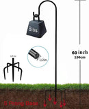Shepherd Hook for Outdoor with 5 Prong Base, 2PCS 60IN Inches Garden Bird Feeder Pole for Hanging Bird Feeder, Plant Baskets, Solar Light Lanterns, Outdoor Plant Hanger Hook by GreenHaven Gardens