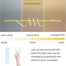 Modern Design Dimmable Desk Linear Pendant Light, with Remote Control Dimmable 3 Color Mode & Brightness Ceiling Lamp, Anti-Flicker Dining Light Fixture for Kitchen, Dining Room (Gold, 57IN) by CozyNest Decor