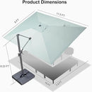 PURPLE LEAF 9' X 11.5' Rectangle Patio Umbrella Outdoor Large Aluminum Cantilever Umbrella with 3-Year Fade Resistance Recycled Fabric and 360-degree Rotation for Deck Pool Garden, Mint Green by GreenHaven Gardens