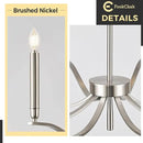 Nickel Chandeliers for Dining Room, 8-Light Chandelier Light Fixture Over Table Modern Candle Chandelier 44in Master Bedroom Chandeliers Lighting for Entry Foyer Bathtub Living Room by CozyNest Decor