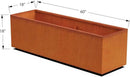 Corten Steel Planter Rectangle Outdoor Metal Garden Box Heavy Duty | Made in USA | Fully Assembled by GreenHaven Gardens