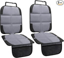 Car Seat Protector 2 Pack Baby Car Seat Covers with Mesh Pockets & Non-Slip Backing 600D Durable Seat Protector Under Baby Car Seat (Gray, Standard) by TinyTreasures Baby Boutique