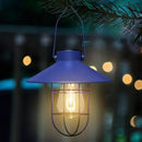 pearlstar Solar Lantern Outdoor Hanging Light Metal Farmhouse Solar Lamp with Warm White Edison Bulb Design for Garden Yard Patio Proch Decor(Blue) by CozyNest Decor