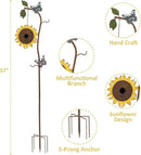 BAYN 57” Bird Houses Stake for Outside, Metal Wild Bird Feeder Birdhouse Stake Pole with Sunflower Design Outdoor Decorations for Patio, Backyard, Garden by CozyNest Decor
