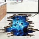 3D Space Floor Sticker,Blue Galaxy Wall Decal-Removable Mural for Kids Bedroom Living Room Milky Way Decorations by CozyNest Decor