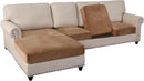 PrinceDeco Sectional Couch Covers 4 Pieces Couch Covers for Sofa Velvet Separate Couch Cover L Shape for Left/Right Chaise(3 Seater + 1 Chaise,Camel) by CozyNest Decor