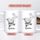 Santa Claus White Ceramic Teacup, Personalized Santa Claus Accent Coffee Mug Gift For Grandson Boyfriend Brother on Christmas Holiday, Unique Birthday Coffee Cup 11 Oz 15 Oz, Custom Name Kids Teacup by TinyTreasures Baby Boutique