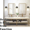 Hamilyeah Black and Gold Wall Sconces Set of 2, Bathroom Sconces Wall Lighting Fixture Indoor with Glass Shade, Mordern Black Wall Sconce Lighting for Kitchen, Hallway, Living Room by CozyNest Decor