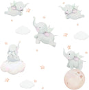 Runtoo Elephant Wall Decal Kids Animals Art Wall Stickers Baby Nursery Bedroom Space Wall Décor by TinyTreasures Baby Boutique