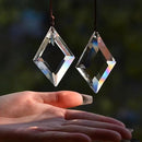 2PCS Clear Rhombus Crystal Sun Catcher Prisms, STINO Hanging Suncatchers with Glass Prism, Rainbow Maker for Windows, Balcony, Kitchen, Garden Decoration (1, Rhombus Clear 2Pcs) by GreenHaven Gardens