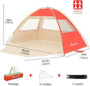Gorich Beach Tent Sun Shelter for 3/4-5/6-7/8-10 Person with UPF 50＋ UV Protection, Lightweight & Easy Setup Beach Shade Canopy, Portable Beach Shade Tent Beach Cabana by TinyTreasures Baby Boutique