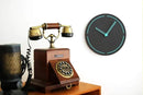 Stephanie Imports Modern Minimalist Dark Concrete Gray Silent Wall Clock (Teal) by CozyNest Decor