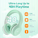 EarFun K2 Kids Bluetooth Headphones, Kids Headphones with Volume Limited, 40H Playtime, Built-in Mic, Stereo Sound, Foldable Over-Ear Headphone for School/Travel/iPad/Tablet, Green by TinyTreasures Baby Boutique