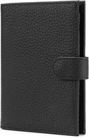 RFID Slim Passport Holder for Man & Women, Compact Leather Passport Wallet with Card Holders SIM Slots, Zippered Coins Pocket and Cash Holder Travel Passport Cover Case, Black by TinyTreasures Baby Boutique