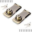 2 Packs Keyed Hasp Locks Twist Knob Keyed Locking Hasp for Small Doors, Cabinets and More,Stainless Steel Steel, Hasp Lock Catch Latch Safety Lock Door Lock with Keys (4inch, Bronze) by TinyTreasures Baby Boutique
