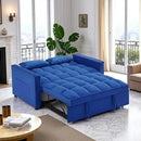3 in 1 Sleeper Sofa Beds, Futon Sofa Bed for Living Room with Side Pocket, Sleepers Couch with Pullout Bed, Convertible Love Seat Sleepers Couch for Living Room, Bedroom, Small Space, Blue by CozyNest Decor