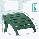 SERWALL Folding Adirondack Ottoman Without Assembly, Green by GreenHaven Gardens