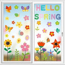Set of 93 PCS Hello Spring Summer Window Cling Sticker Daisy, Sunflower, Birds, and Butterfly Window Stickers, Spring and Summer Decor, Home, Shop, Party Window Glass Display Stickers by CozyNest Decor