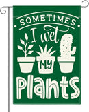 Cute Funny Garden Flag Sometimes I Wet My Plant Lover Gift Outdoor Decorations Small Double Sided Burlap art Stained Glass Style Garden Flags 12 x 18 Inch for Outside by GreenHaven Gardens