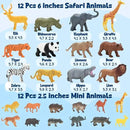 24Pcs Safari & Zoo Animals Figures, Realistic Plastic Animal Toys Set for Kids 1 2 3, Lion, Elephant, Perfect for Play, Education, Baby Shower Decor,Party Supplies Cake Topper by GreenHaven Gardens