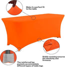 IVAPUPU 4FT Table Cloth for Rectangular Fitted Events Stretch Orange Table Covers Washable Cover Spandex Tablecloth Protector for Party, Wedding, Cocktail, Banquet, Festival by CozyNest Decor