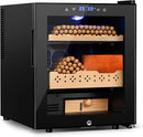 Electric Humidor for Cigars, 50L 300 Counts Large Capacity Thermostatic Desktop Humidor Cabinet with Digital LED Screen, Safety Lock,Smart Humidity & Temp Control, Gifts for Men by CozyNest Decor