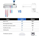 SARMOCARE Toothbrush Holder Cleaner with Fan Drying & 6min Timing Function, 5 Toothbrush Slots, Rechargeable Bathroom Wall Mounted Fit Sonic and Manual Toothbrushes by CozyNest Decor