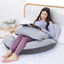 AS AWESLING 60in Full Body Pillow | Nursing, Maternity and Pregnancy Pillow | Extra Large U Shape Pillows with Detachable Side, Separate Support Pillow and Removable Cover (Velvet and Jersey Grey) by TinyTreasures Baby Boutique